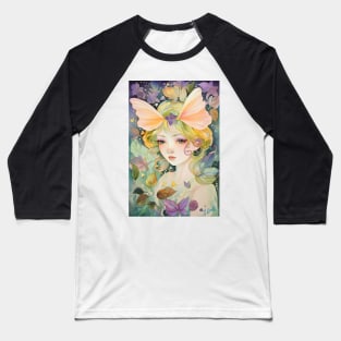 Cute Fairy in the Floral Garden Baseball T-Shirt